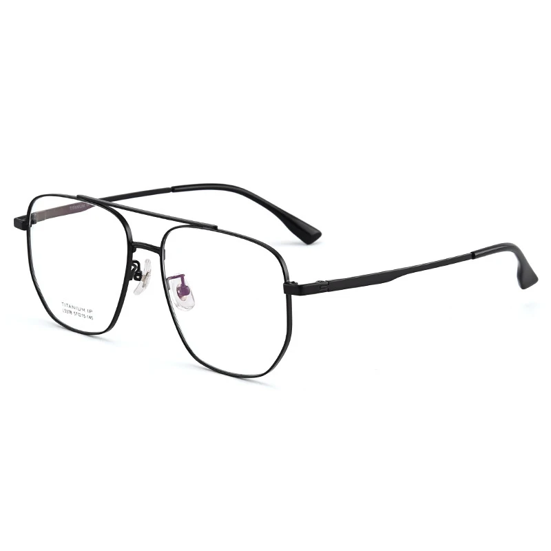 BCLEAR Desgin-gafas clásicas de titanio puro para hombre, montura óptica de doble puente, monturas ultraligeras de lujo, gafas para miopía