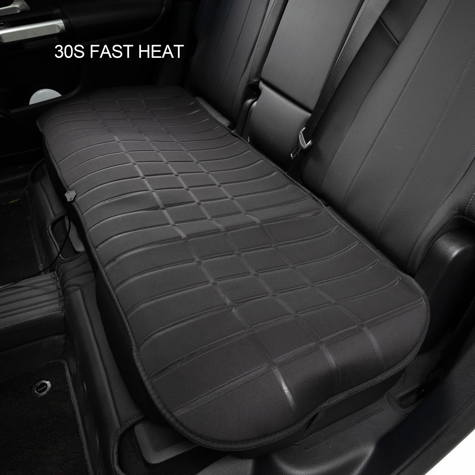 Cojín para asiento trasero con calefacción de segunda fila para coche, calentador Universal de 12V y 24V, almohadilla fría para invierno, accesorios protectores negros