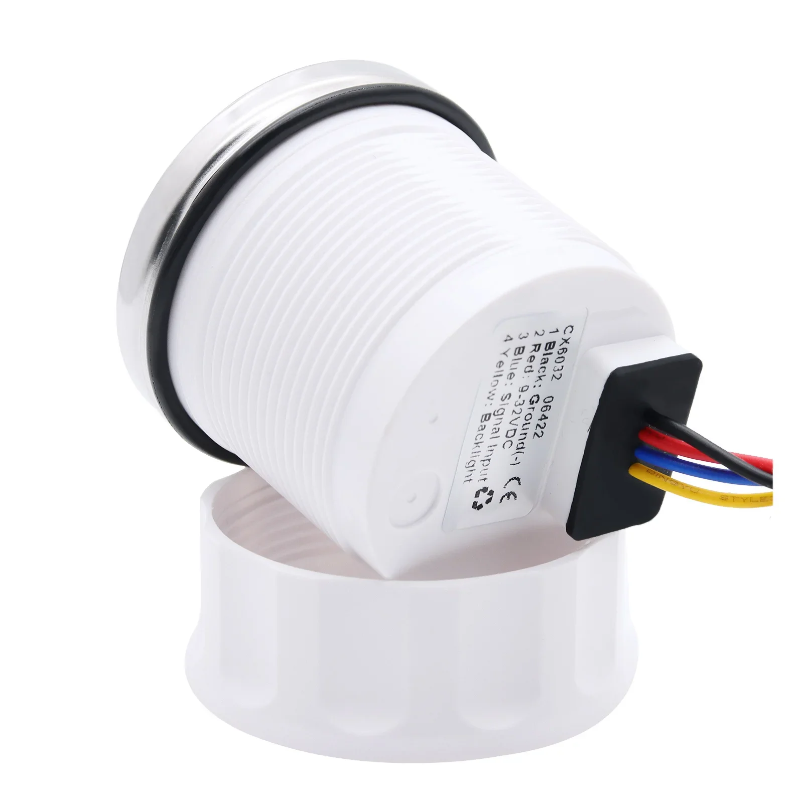 Medidor de Nivel de Combustible Digital Automático de 52 mm con Luz de Alarma, Indicador de Tanque de Combustible de 0-190 Ohmios, Sensor de Nivel de Combustible Marino de 100-600 mm Zmfjh