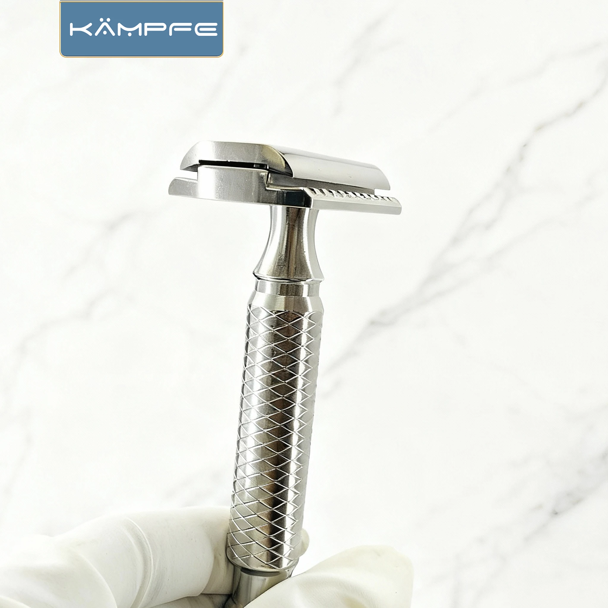 Kampfe Classic - Maquinilla de Afeitar de Doble Filo de Acero Inoxidable CNC para Hombre, con Empuñadura Antideslizante, Regalo para el Día del Padre