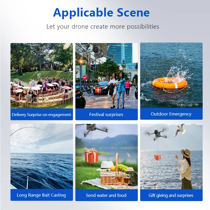 Sistema de lanzamiento de carga Airdrop mejorado de 12KM para DJI Air 3S, accesorios para drones, dispositivo de transporte de carga para DJI Air 3