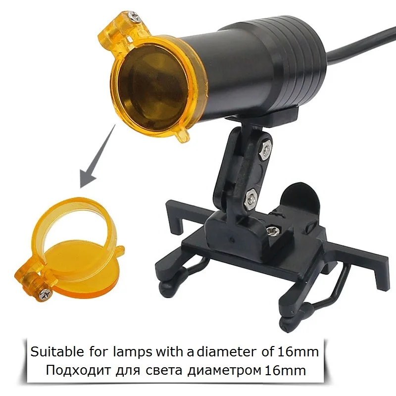 Filtro amarillo para faro LED, lupas dentales, útil iluminación de laboratorio, accesorios de lupa Binocular óptica