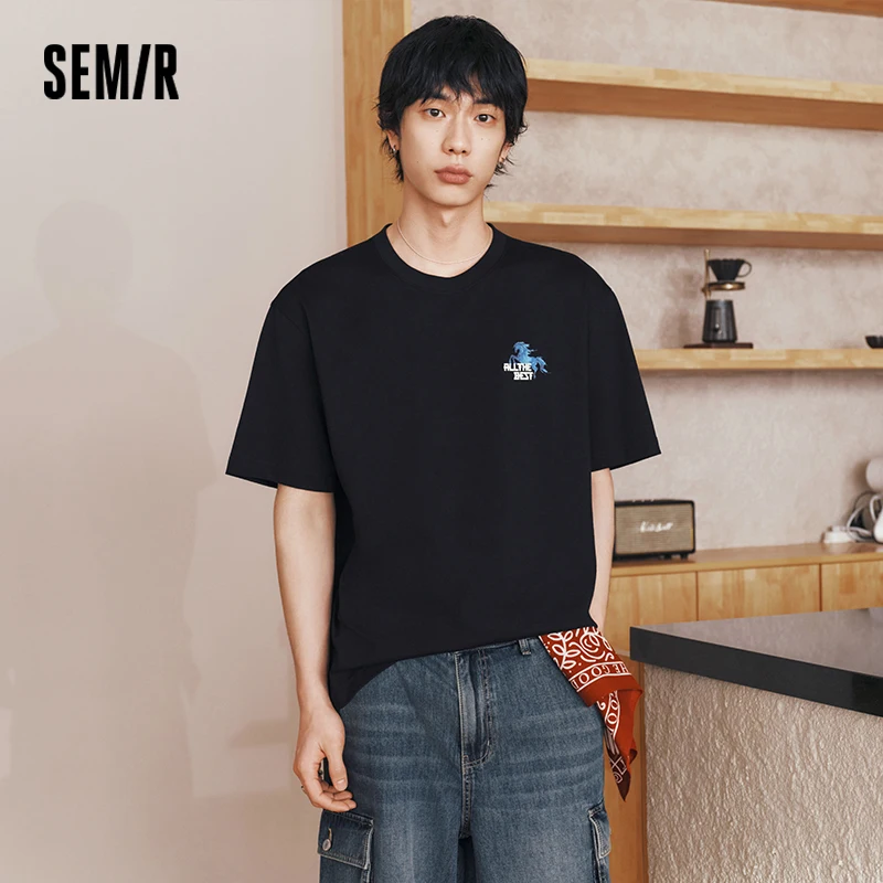 Camiseta Semir para Hombre, Estilo Tradicional con Estampado, Tejido Moderno, Informal, para Uso Diario, Cómoda, Moda Verano 2026