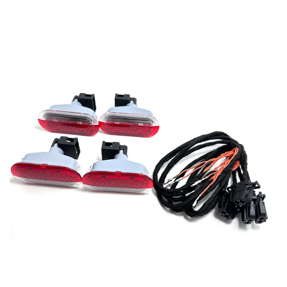 1 Juego de lámpara de alarma de puerta, luz roja con portalámparas compatible con Beetle Golf Jetta POLO 6Q0 947 411 6Q 0947411 A 1J0 947 411 E
