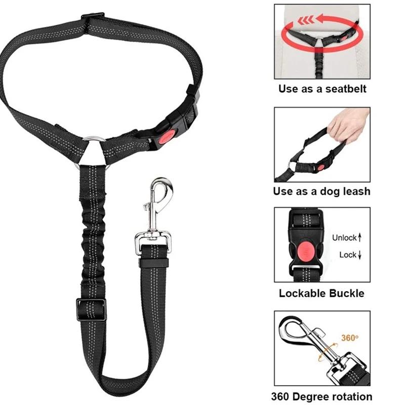 Cinturón de Seguridad Reflectante para Perros, Correa para Pasear Perros, Accesorios de Viaje para Automóvil, Arnés para Perros Pequeños, Suministros para Mascotas