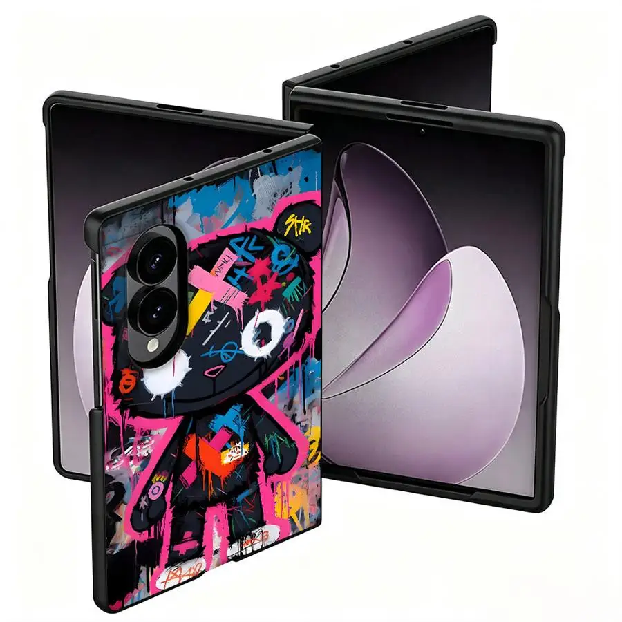 Funda para Samsung Galaxy ZFold Wide Z Fold 8 Z Fold8 Wide ZFold8, Funda de Lujo para Teléfono con Estampado de Arte de Oso Graffiti