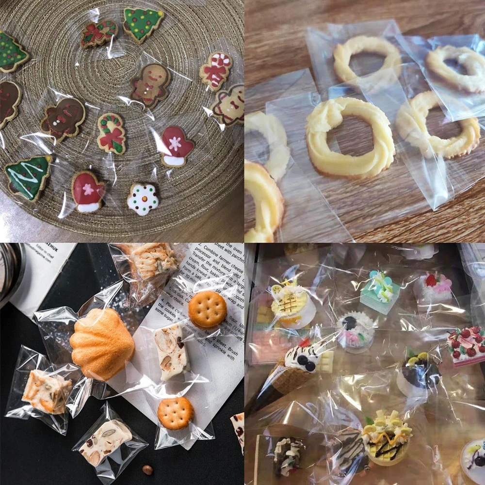 Bolsa de plástico transparente autoadhesiva OPP, bolsa de celofán para sellar embalajes, para joyería, galletas, dulces, regalos, embalaje de galletas, 1000-100 Uds.