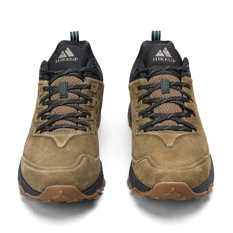 HIKEUP, los últimos zapatos de senderismo para hombres, zapatillas antideslizantes resistentes al desgaste para exteriores, escalada en roca, senderismo, caza, deportes para hombres, cuero de ante
