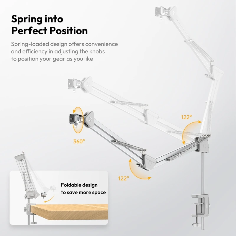 Ulanzi TH04 Soporte para cámara superior Soporte de escritorio para cámara de liberación rápida Carga máxima 2 KG para cámara Smartphone Tablet para Vlog en vivo