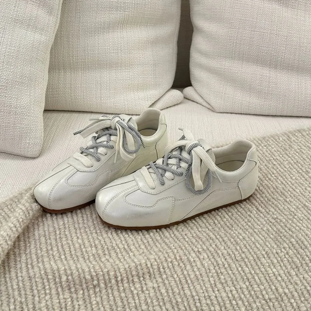 Zapatos planos para mujer, nuevos zapatos de cuero de otoño, zapatos de entrenamiento moral para mujer, zapatos planos informales, zapatos de suela blanda para mujer