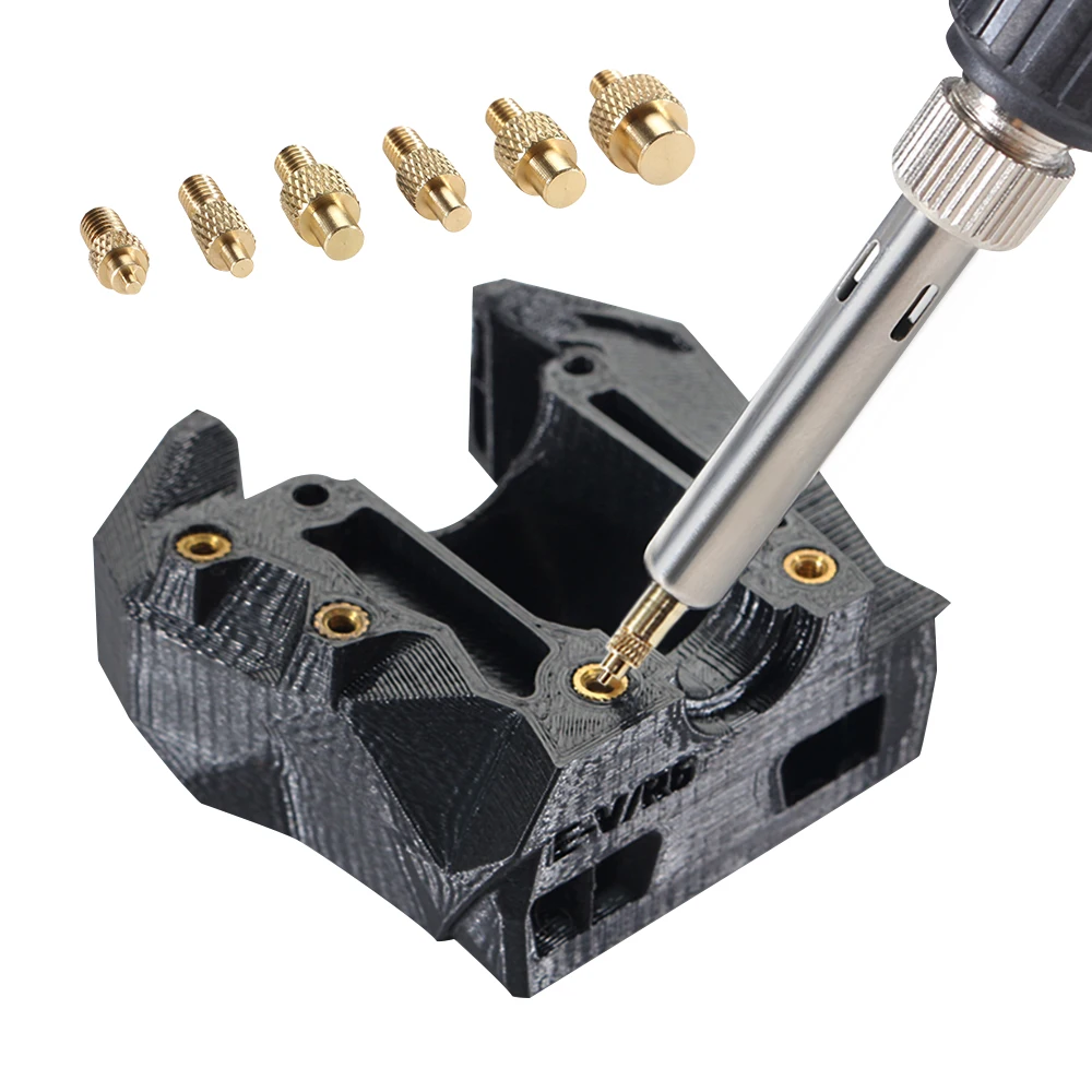 Tuerca de inserción de calor, punta de hierro, M2, M3, M4, M5, M8, Kit integrado de rosca de latón, herramienta de inserción de calor para soldador de impresora 3D de plástico