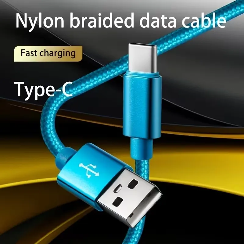 Cable USB Tipo C Trenzado para iPhone 15 16 17 Pro Max, Cable de Carga Rápida y Transferencia de Datos para Samsung Xiaomi Redmi POCO Huawei Honor OnePlus
