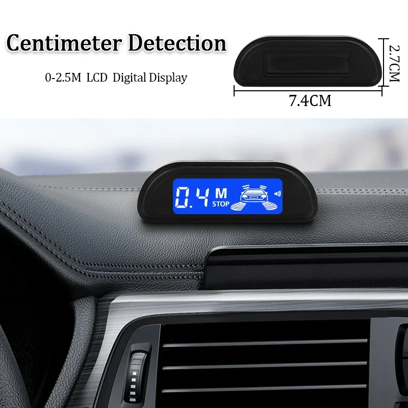 Kit de Sensor de aparcamiento de coche Hippcron con Monitor LED inverso Parktronic automático 22mm 4 sensores sistema de detección de Radar pantalla de retroiluminación