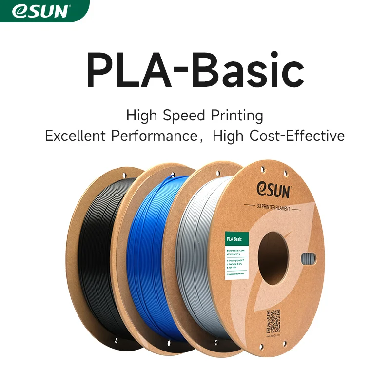 Filamento PLA 3D ESUN, Filamento PLA Básico para Impresora 3D Bambu Lab, 1KG 1.75MM, PLA Mejorado para Arte DIY, Filamento PLA-Básico de Impresión 3D Rápida