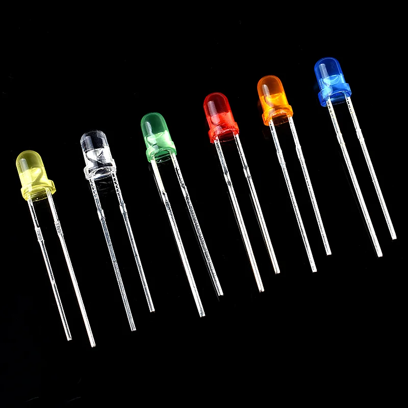 100-500 Uds., 3mm 5mm, Kit surtido de diodos LED, blanco verde rojo azul amarillo, Kit electrónico de diodo emisor de luz LED, luces indicadoras
