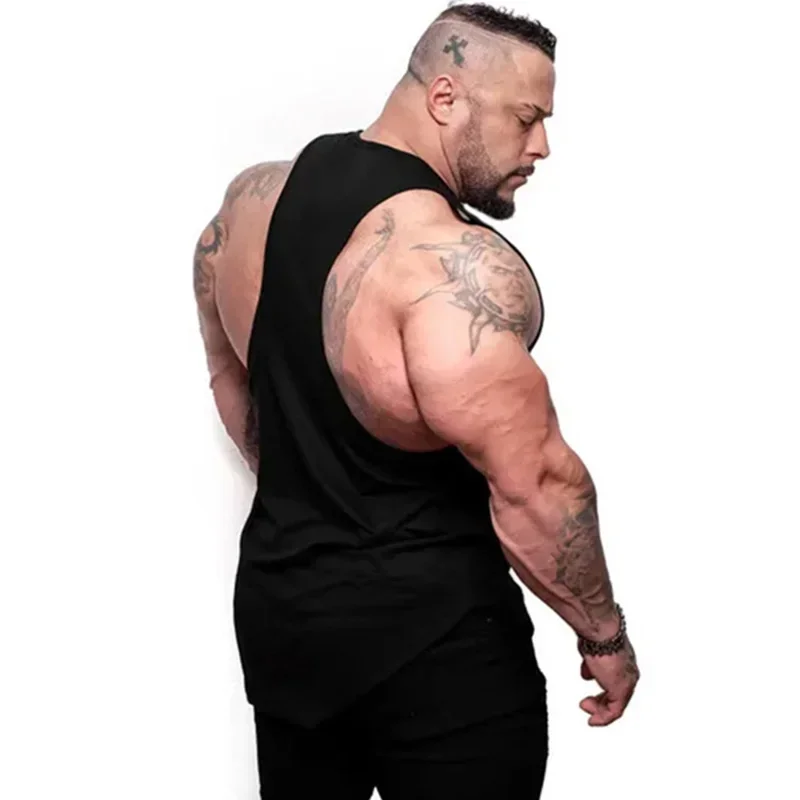 Camisetas musculosas de Fitness para hombre, camiseta holgada informal de Hip Hop sin mangas, ropa transpirable de algodón, camisetas sin mangas deportivas para culturismo y gimnasio