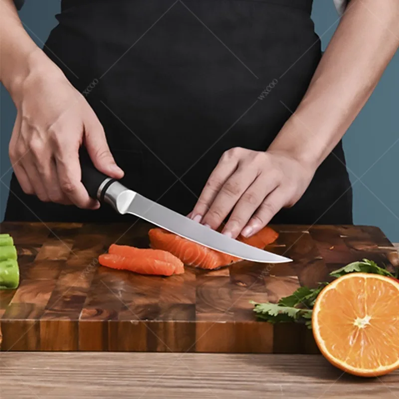 Cuchillo de Chef japonés Sashimi, cuchillo de salmón, cuchillo de corte y deshuesado de carne de carnicero de acero inoxidable, rebanador de frutas para el hogar