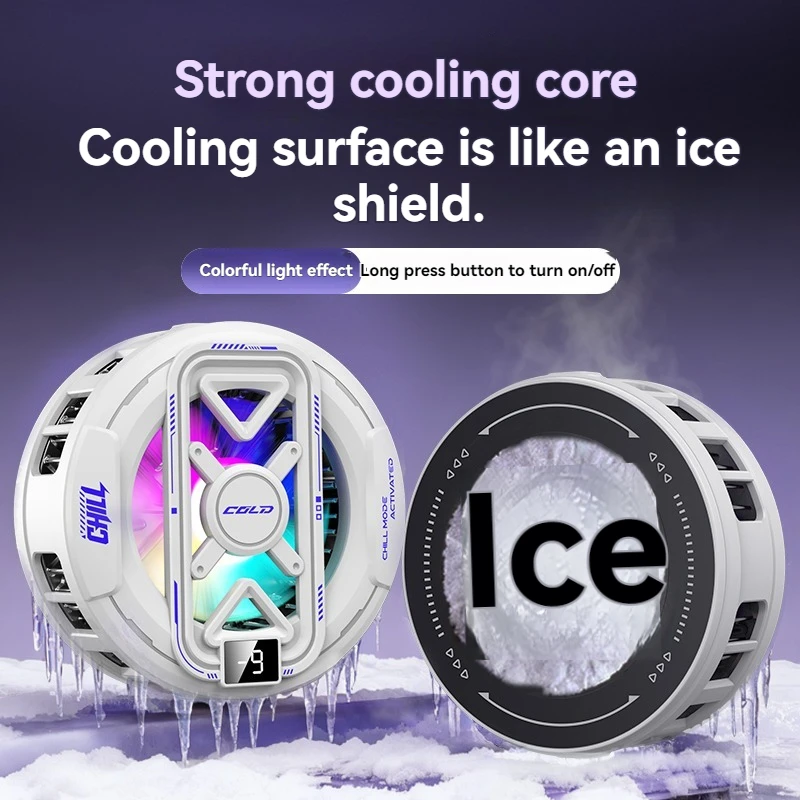 Enfriador Móvil K51 con IA, Clip Magnético Trasero, Radiador de Enfriamiento con Hielo, Pantalla Digital, Luz RGB, Control de Temperatura para Juegos