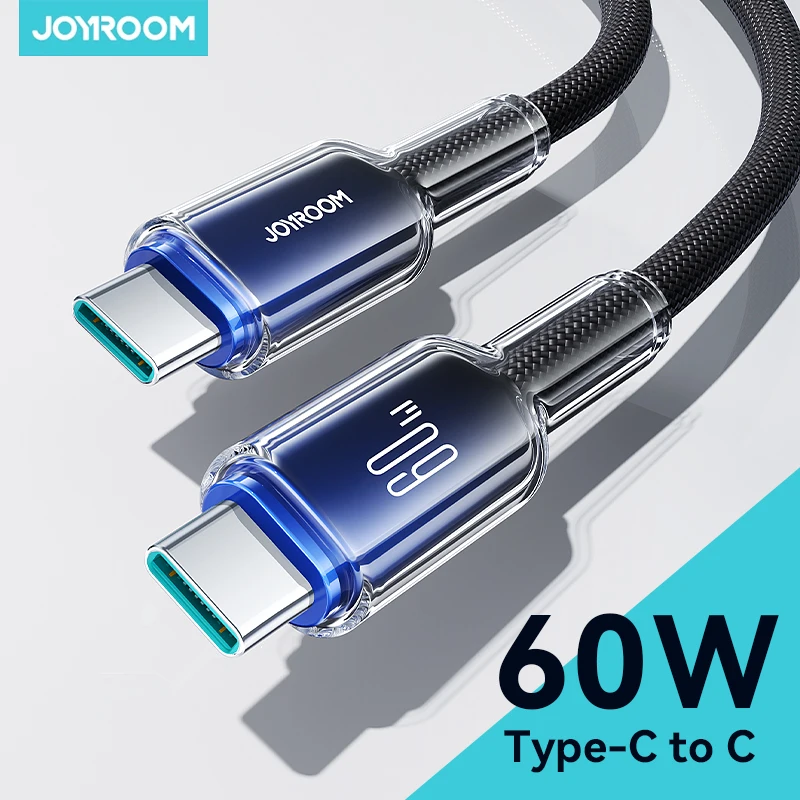 Joyroom PD 100W/60W tipo C Cable de datos de carga rápida para iPhone 16/15 Huawei Samsung Xiaomi Cable de carga USB C para Macbook Pro