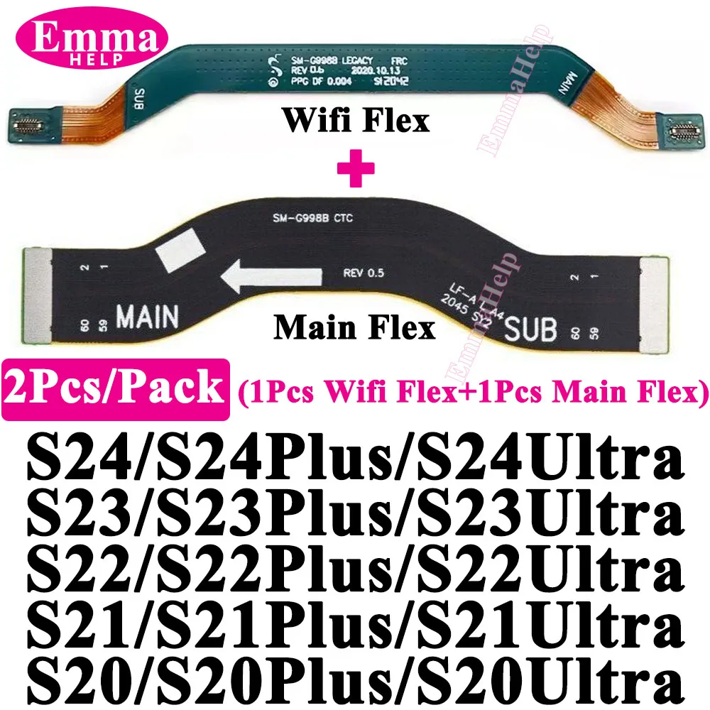2 Piezas de Antena de Señal Wi-Fi, Conector de Placa Base, Cable Flexible Principal para Samsung S20 S21 S24 Plus S22 S23 Ultra S928 S908