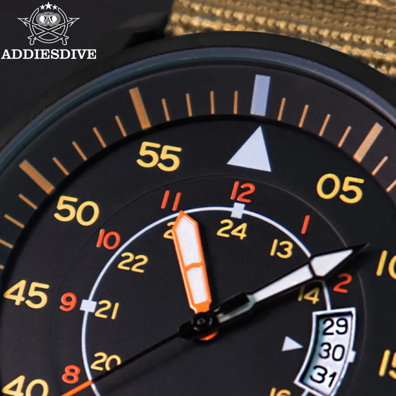 ADDIESDIVE nuevo reloj analógico para hombre 50m reloj luminoso resistente al agua moda deportiva Esfera Grande reloj de cuarzo para hombre con correa de nailon