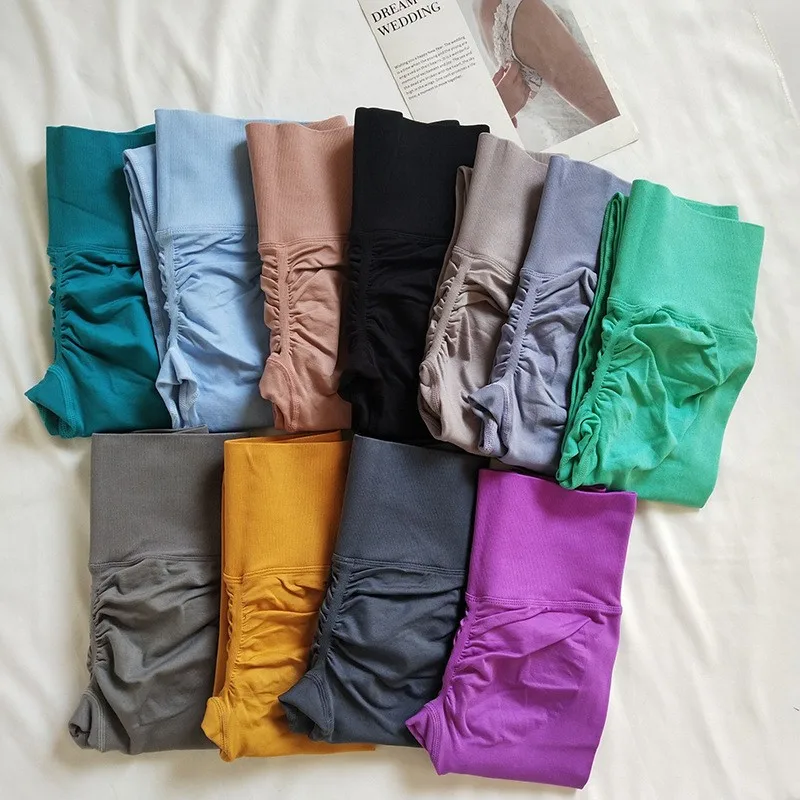 Leggings sin costuras de cintura alta y alta elasticidad para mujer: secado rápido, corte ajustado, levantamiento de glúteos color melocotón, Viral para fitness/yoga