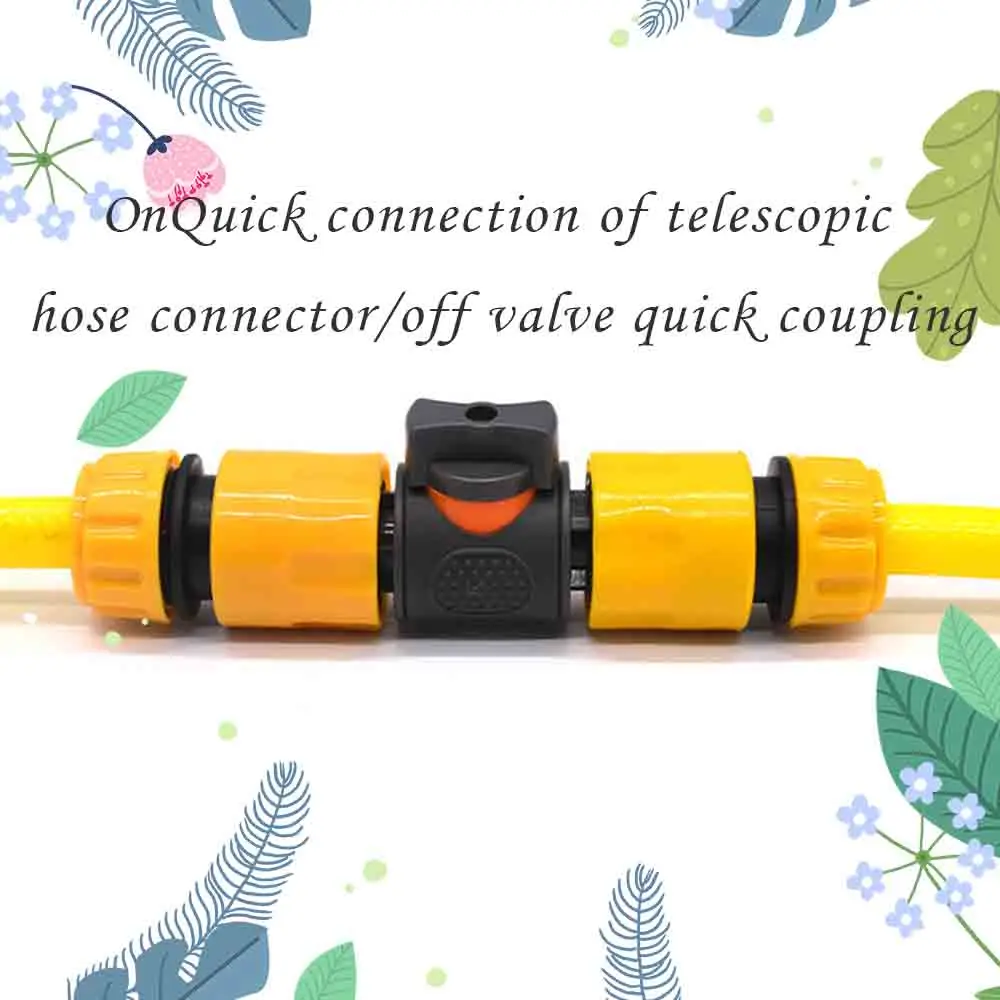 Válvula de encendido Y apagado de grifo de manguera de jardín, conector rápido de 16mm, 1/2 ", 3/4", 1 ", adaptador macho hembra, junta en Y para aspersor de pistola de agua de tubería de PE, 1 unidad