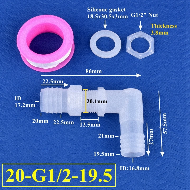 Conector de codo perforado G1/2 a 4 ~ 20mm, bomba de aire para acuario, junta de manguera, conector de tubería de agua para riego de jardín, 1 ~ 50 Uds.