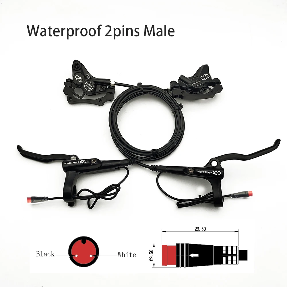 EBKE bicicleta eléctrica E-bike freno hidráulico de 4 pistones para BAFANG Mid BBS 01 02 HD o 2 pines impermeable o 2 pines SM-2A