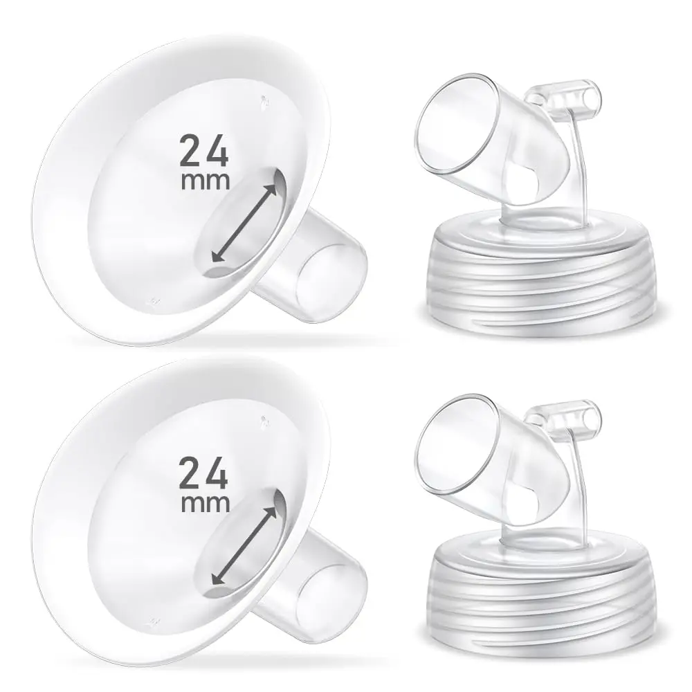 2 Paquetes de Juego de Bridas, Protector de Borde Suave Actualizado y Conector de Base de Boca Ancha, Repuestos de Bomba para Extractor de Leche Spectra S2 S1 9 Plus