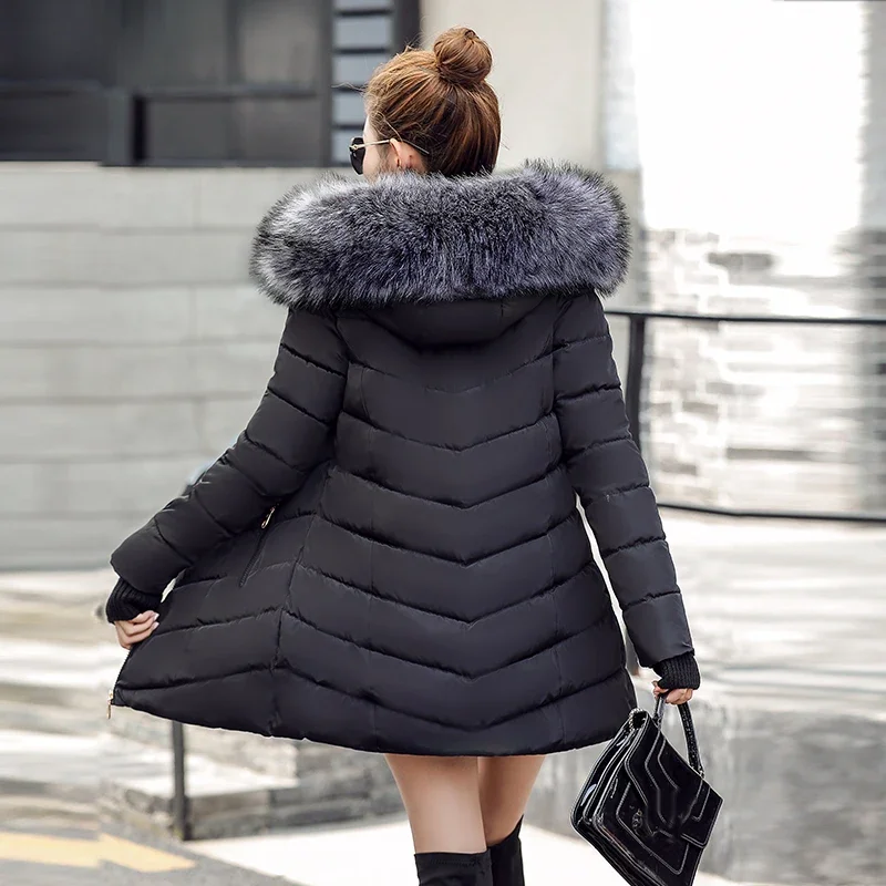 Chaqueta de invierno para mujer, nueva colección 2026, moderna, ajustada, de algodón acolchado, cálida, abrigada, abrigo largo, parka, chaquetas para mujer