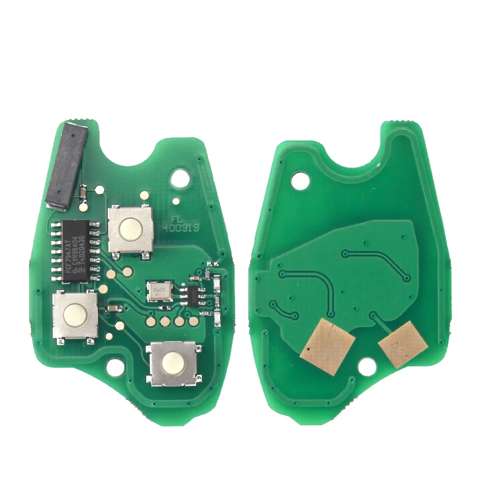 KEYYOU-llave remota de 2 botones para Renault, Duster Modus Clio 3, Twingo DACIA Logan Sandero Kangoo, 433MHz, PCF7946/PCF7947/pcf7952E