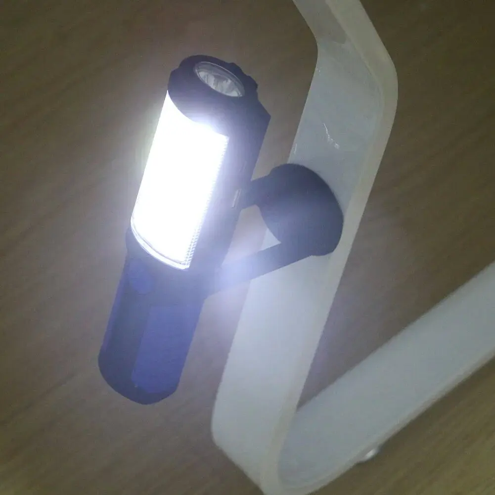Luz de trabajo COB LED 90 °   Linterna giratoria, lámpara de Camping impermeable, imán, carga USB, luz de reparación de coche, gancho, linterna