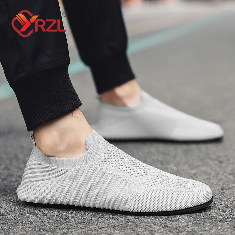 YRZL-mocasines de conducción suaves para hombre, zapatos planos de alta calidad para caminar, mocasines informales de malla transpirable, sin cordones