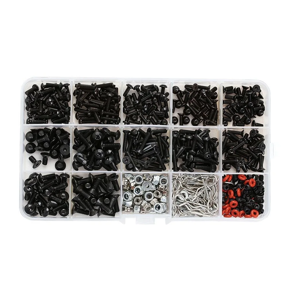 500 Uds Kit de tornillos Universal RC juego surtido de tornillos sujetadores de Hardware para Traxxas Axial Redcat HPI Arrma Losi 1/8 1/10 1/12