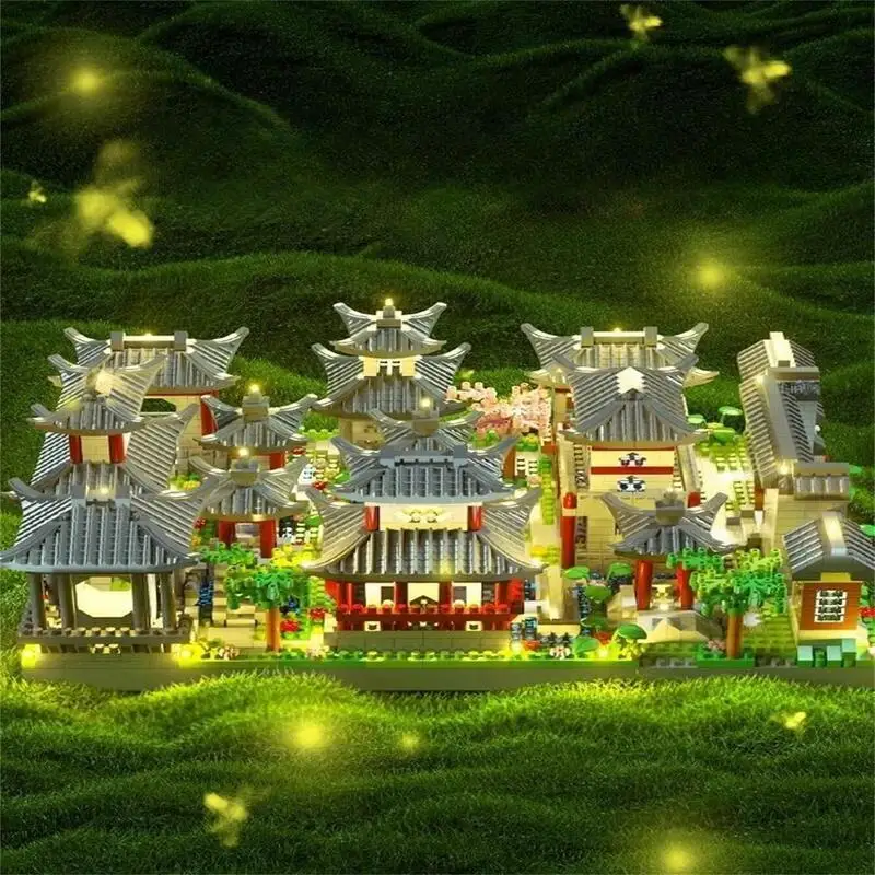 Suzhou Garden rompecabezas micro ensamblaje de partículas tipo bloque de construcción estilo étnico juguete de bloques de construcción