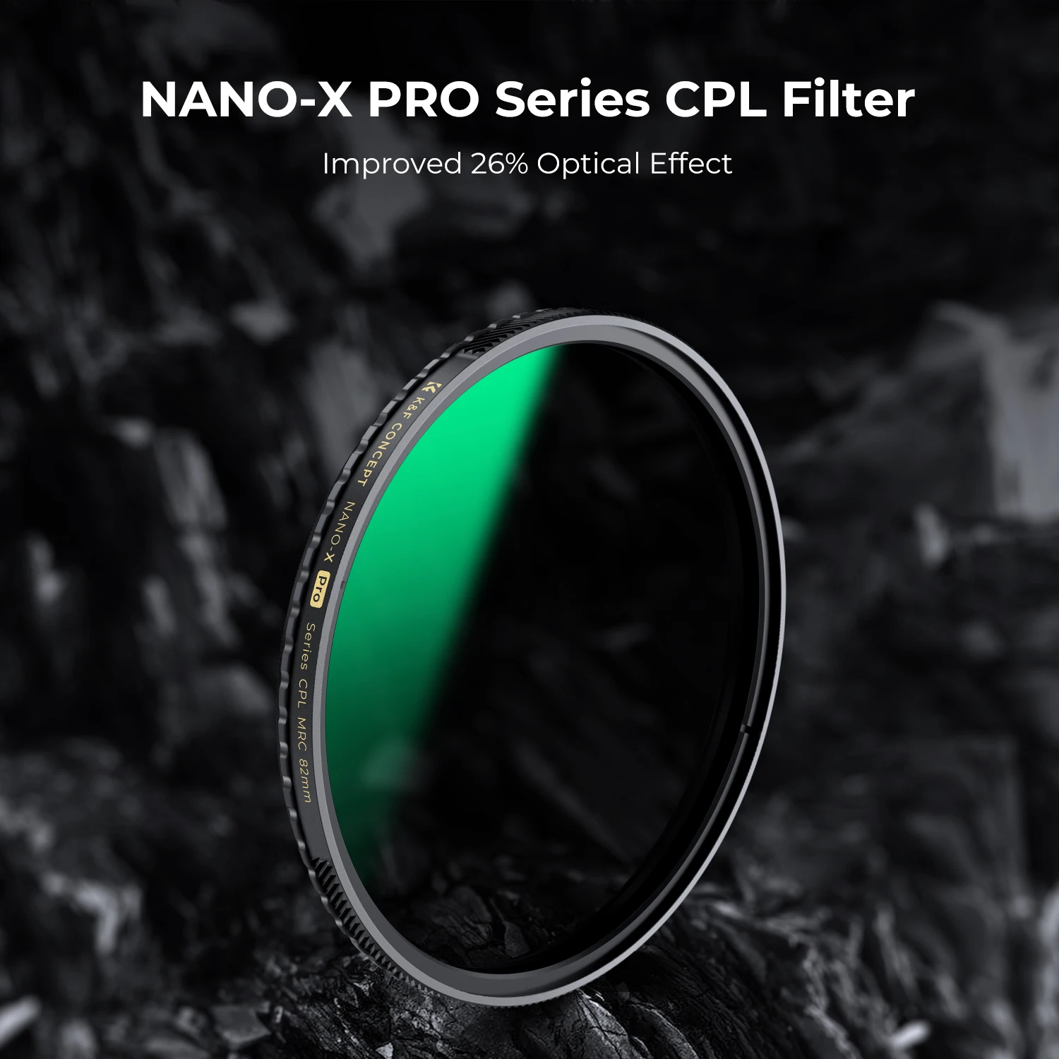 Filtro CPL K&F CONCEPT HD Ultrafino con Marco de Cobre, Película Verde Anti-Reflejos de 36 Capas, Serie Nano-X PRO, 67mm 72mm 77mm 82mm 95mm