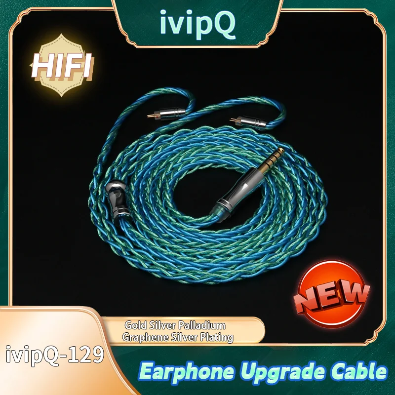 Cable para auriculares IEM con revestimiento de plata y grafeno, 8 núcleos, oro, plata, paladio, 2,5/3,5mm/4,4mm, MMCX 0,78, 2 pines, IE900, N5005, para F1