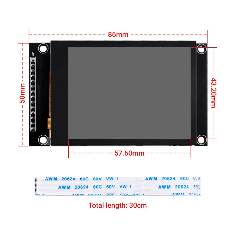 Elecrow Módulo SPI de 2,8 pulgadas Pantalla táctil capacitiva IPS TFT Controlador 240x320 ILI9341 para campos industriales de electrónica de consumo