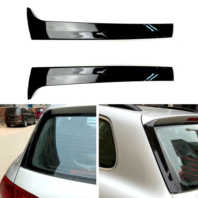 Alerón lateral para ventana trasera de coche, accesorio negro brillante, ABS, divisor, pegatina Canard, para Volkswagen VW Touareg, 2011-2017