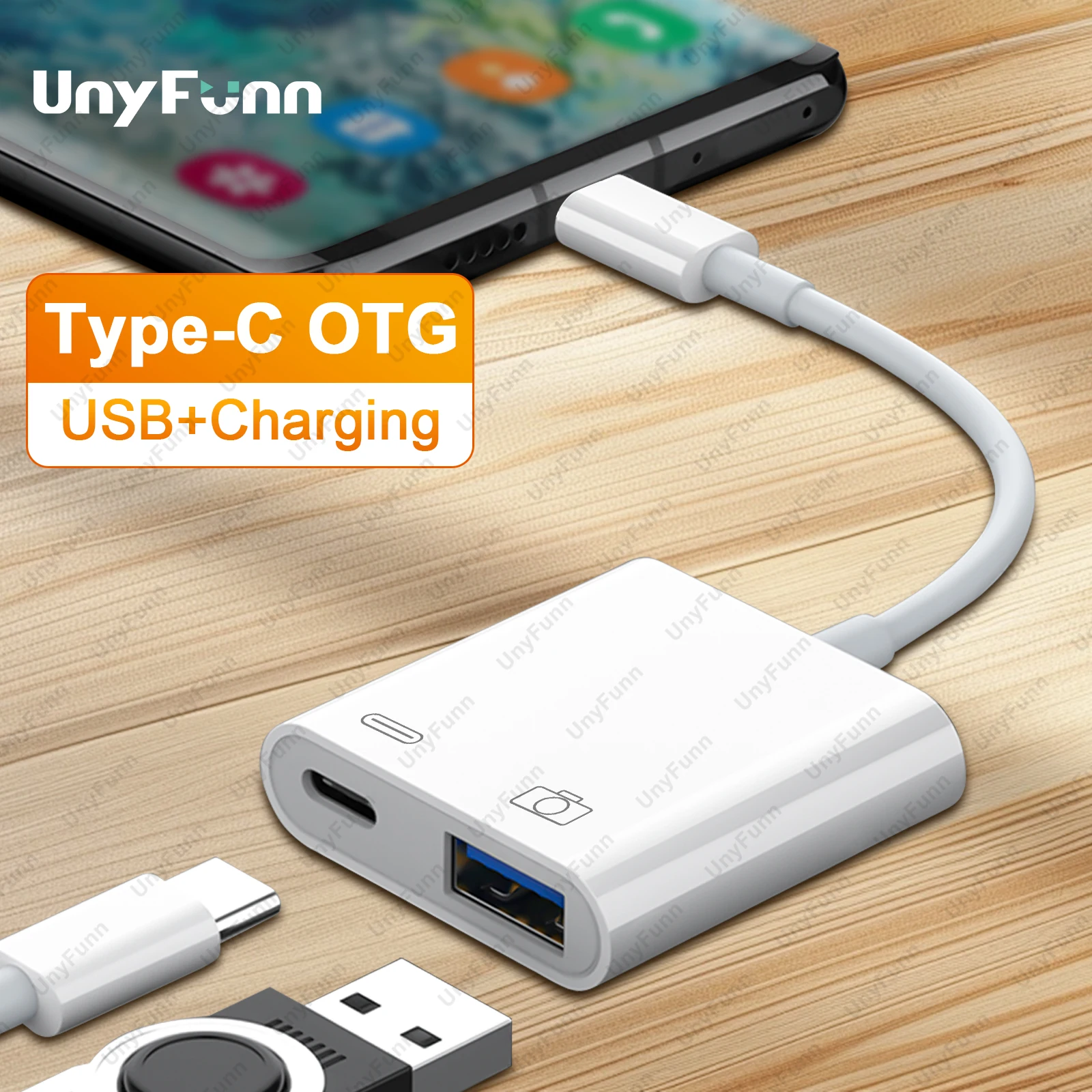 Adaptador de USB-C a USB-A3.0 con adaptador de carga TYPE-C OTG Cable OTG divisor tipo C adaptador USB hembra OTG para teclado de ratón