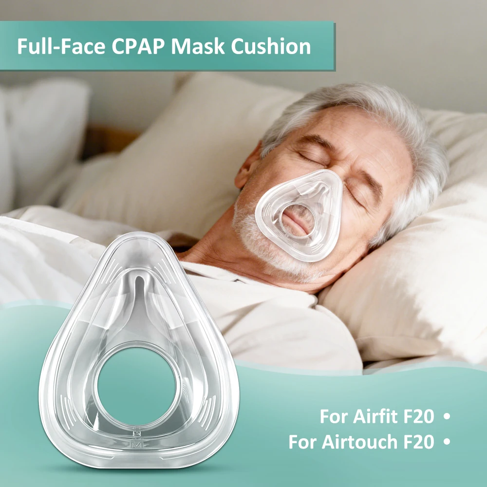 1 pieza de almohadilla de silicona de repuesto para mascarilla facial completa AirFit F20, tamaños S/M/L, sellado suave y ajuste ceñido, compatible con mascarillas faciales completas.