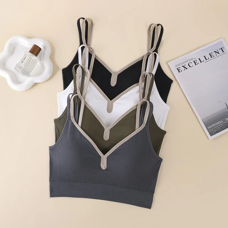 Sujetador deportivo transpirable para mujer, Top deportivo antisudor, sujetador de Yoga sin costuras, Top corto a prueba de golpes, Sujetador deportivo de realce, Top de entrenamiento para gimnasio