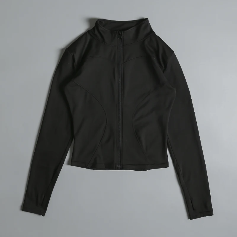 Camiseta de Yoga con cremallera para mujer, chaqueta deportiva de manga larga, Top de gimnasio, ropa deportiva, abrigos para correr, ropa de entrenamiento para mujer
