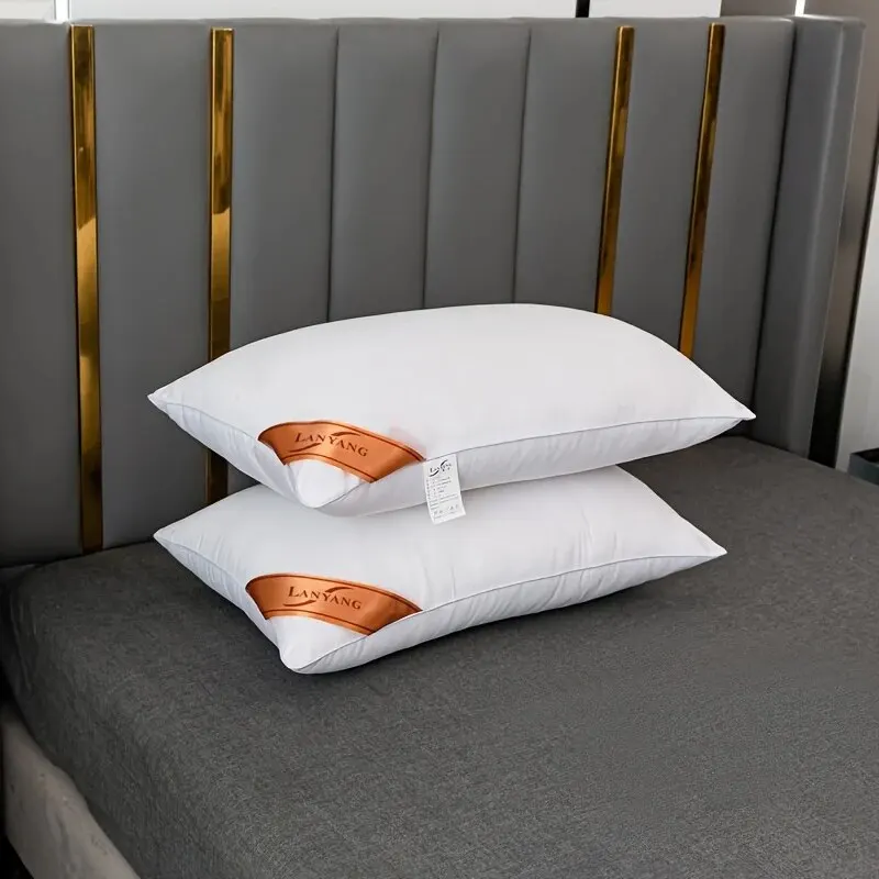 Almohada blanca de rebote para espalda, Color sólido, suave y cómoda, para dormitorio, cama, sueño, 5 estrellas, Hotel, hogar, almohada individual para adultos, 1 ud.