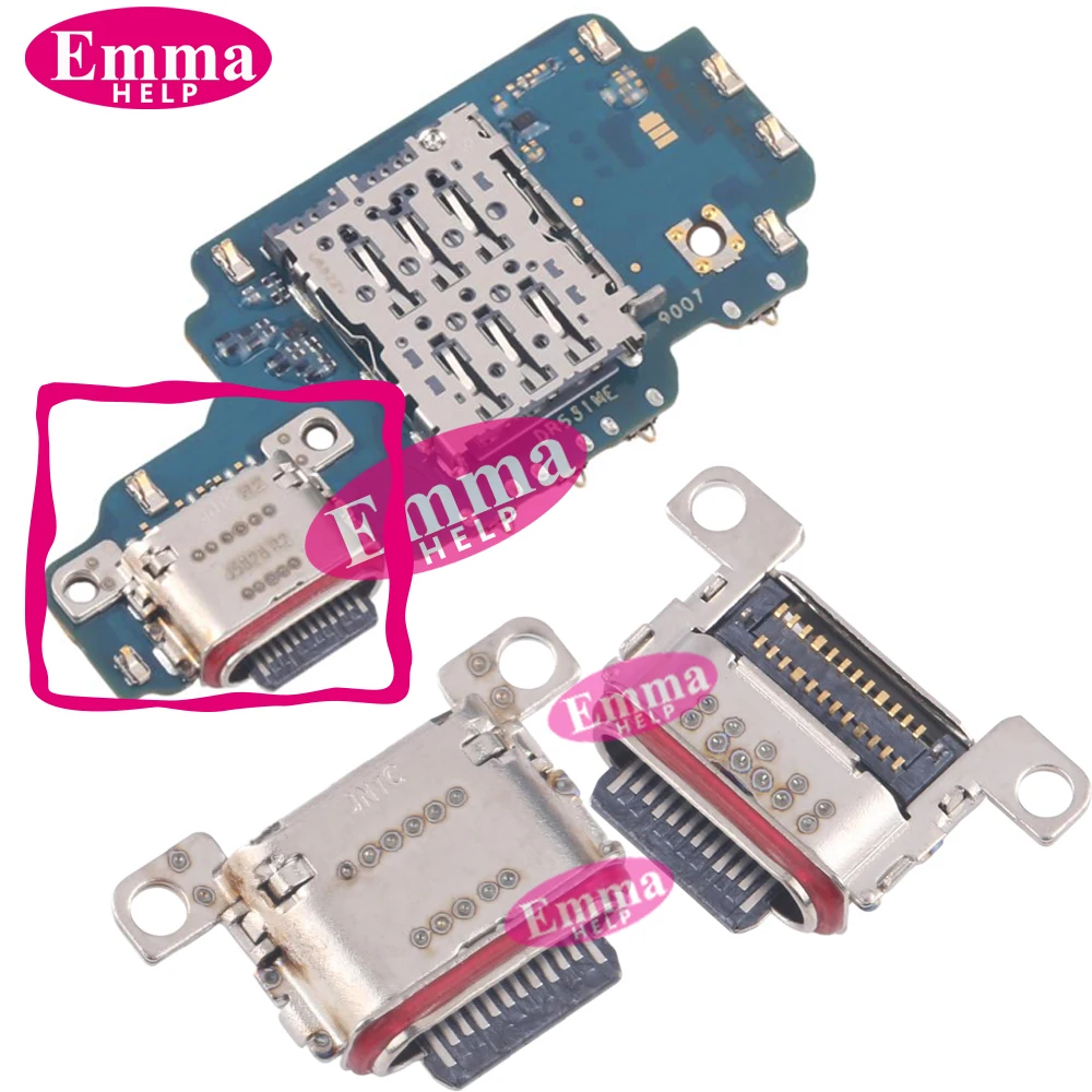 10 piezas de puerto de carga original para Samsung S26 S25 S24 23 Ultra S22 S21 Plus S25 FE A34 A52 A53 A54 A56, conector de cargador