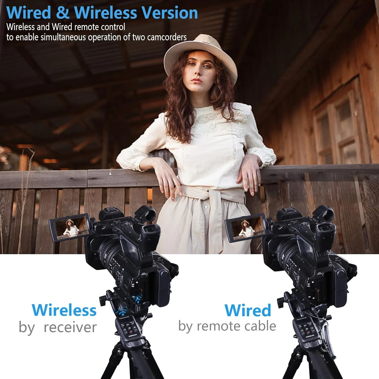 AODELAN-videocámara inalámbrica ZC-3 actualizada, LANC, control remoto de cámara de 2,5mm para vídeo Sony Canon, Zoom, enfoque, IRIS y grabación