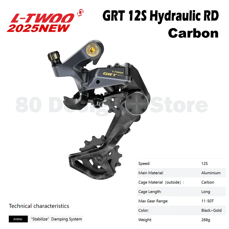 LTWOO hidráulico 12s GRT 1X12 velocidades bicicleta de grava GRT desviador trasero de fibra de carbono GRT 1x12S, desviador trasero de aleación GRT 12S