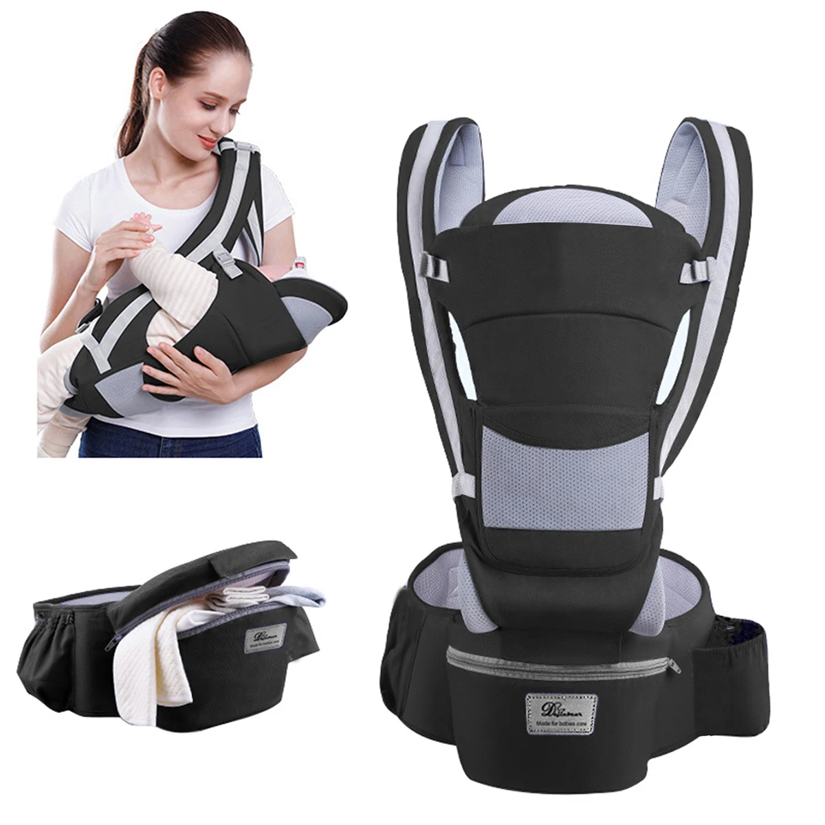 Mochila portabebés ergonómica para recién nacido, portabebés frontal, canguro ergonómico, cabestrillo de viaje