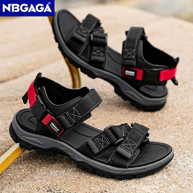 Sandalias de verano para hombre, zapatos deportivos informales a la moda para exteriores, para vacaciones, playa, transpirables, resistentes al desgaste, sandalias para senderismo y caminar